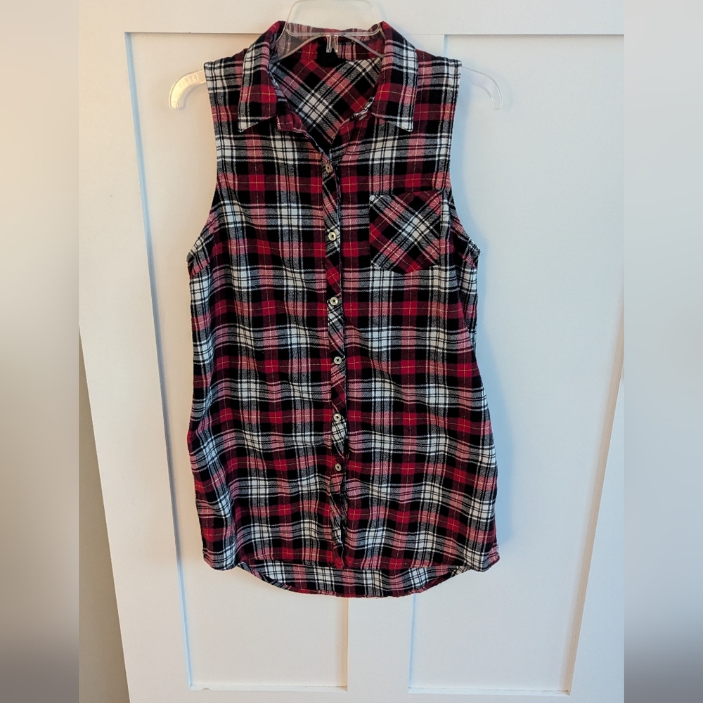 Forever 21 Plaid Sleeveless Button-Up Dress